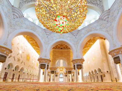 Sheikh Zayed Grand Mosque interior in Abu Dhabi, UAE
